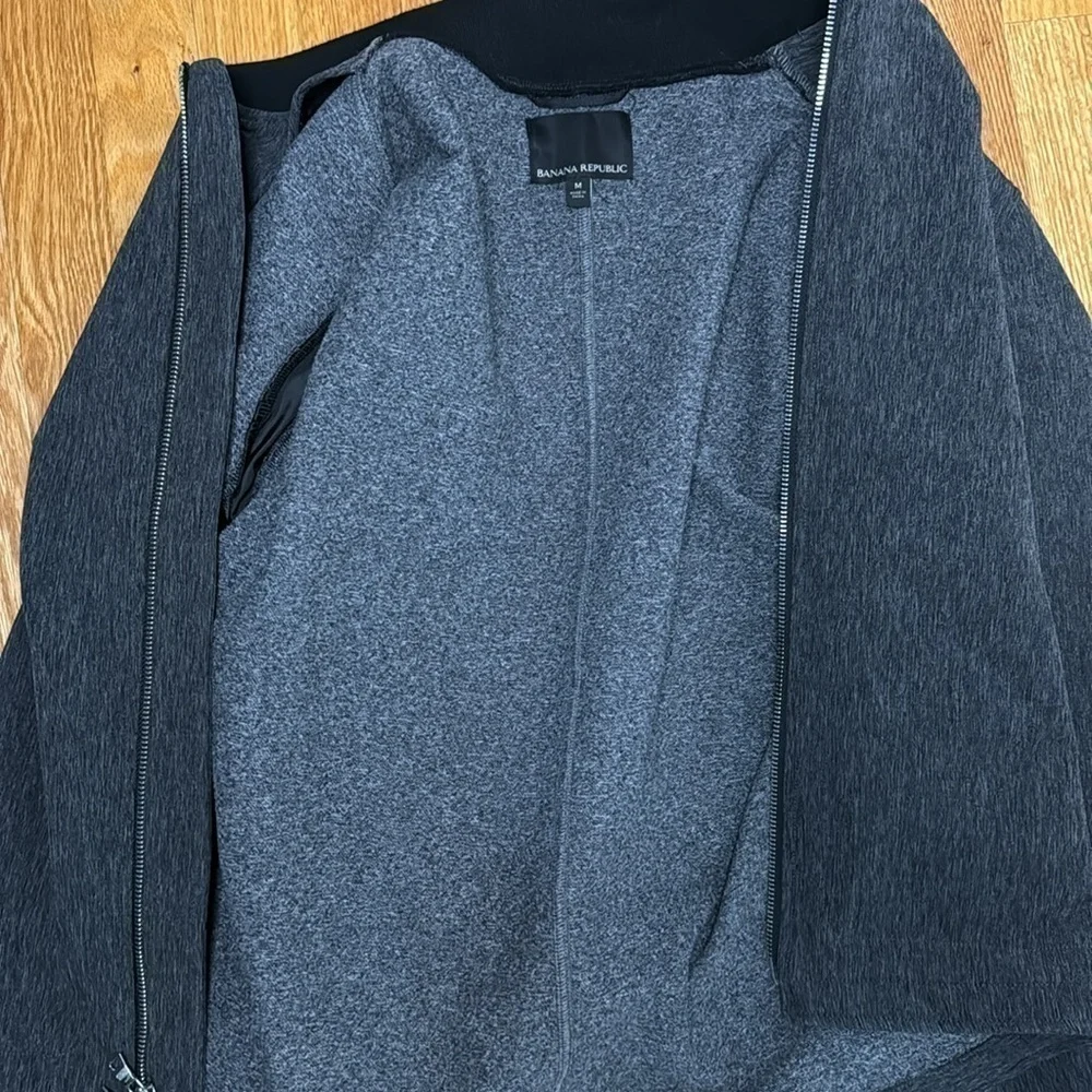 Banana Republic Men’s Gray Long Sleeve Full Zip Jacket Sz M - Picture 4 of 6